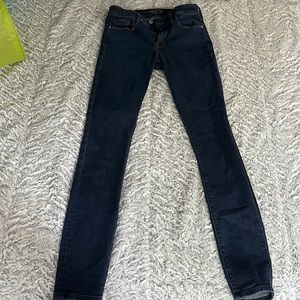 Abercrombie and Fitch mid rise super skinny dark denim jeans size 26/2 long